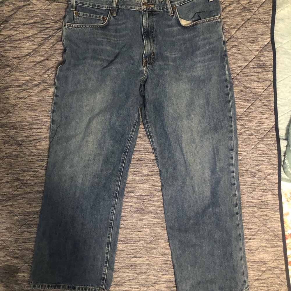 Eddie Bauer Men's Straight-Leg Blue Jeans